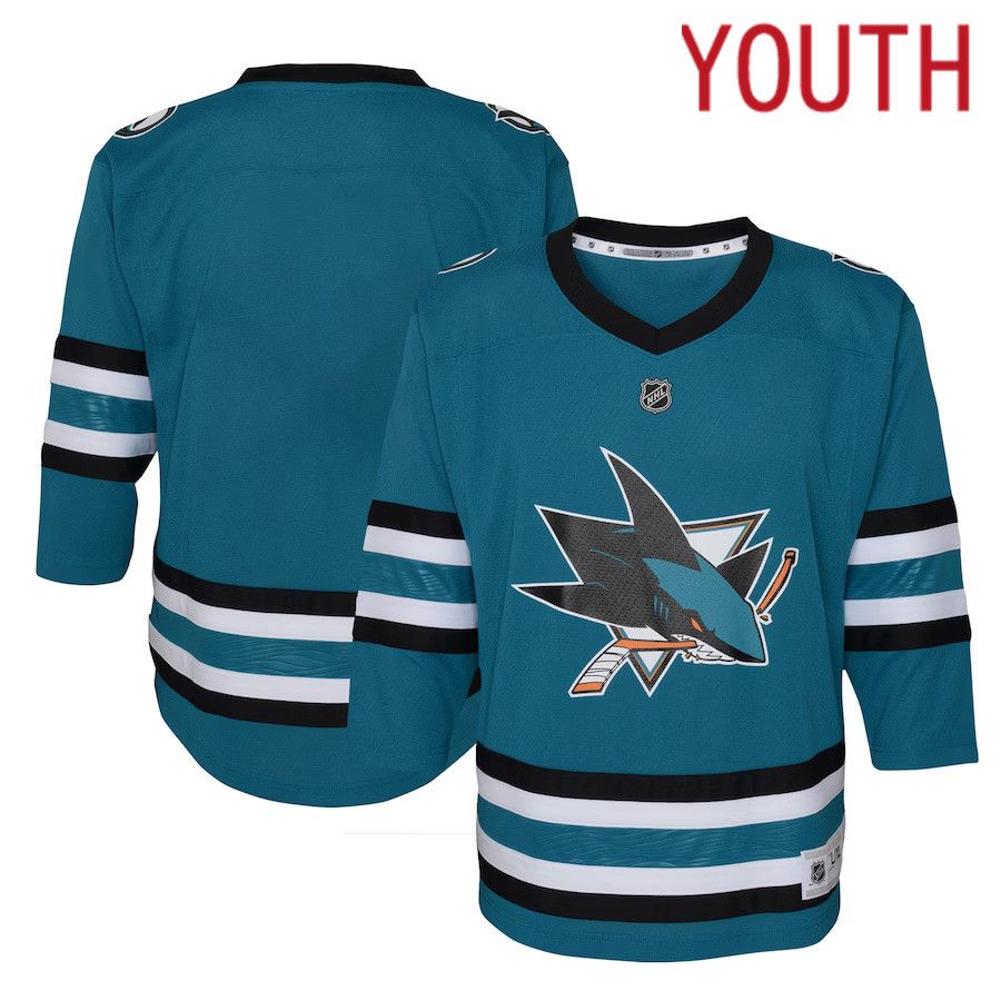 Youth San Jose Sharks Teal Replica NHL Jersey->youth nhl jersey->Youth Jersey